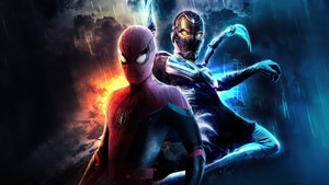 Spiderman, Blue Beetle, Superheroes, Artwork, Artist, Digital Art, Art, 4K wallpaper