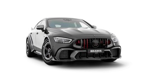 Mercedes-AMG GT 63 S E Performance, BRABUS, White background, Black cars, Luxury sports car, One off cars, 4K wallpaper