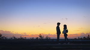 Anime Girl, Anime Boy, Love, Couple, Sunset, Evening, Artist, Artwork, Digital Art, 4K wallpaper