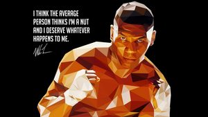 Mike Tyson, Low poly, Popular quotes, Iron Man, Black background, 4K wallpaper