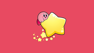 Kirby, Star, Pastel red, Cute cartoon, 4K wallpaper