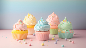 Colorful, Ice cream, Aesthetic, Pastel background, Colorful, 4K wallpaper