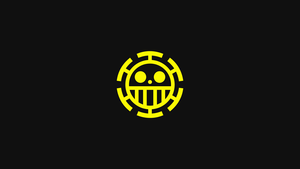Trafalgar Law, Minimal logo, Dark background, 4K wallpaper