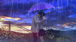 Anime Boy, Anime Girl, Anime, Rain, Umbrella, Artist, Artwork, Digital Art, 4K wallpaper