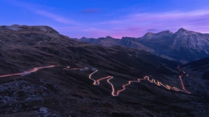 Alps, Mountains, Road, Nature, Evening, Photography, Trails, Long Exposure, 4K wallpaper