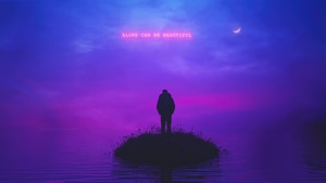 Alone, Boy, Typography, Artist, Artwork, Digital Art, 4K wallpaper