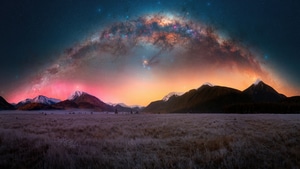 Landscape, Stars, Nature, 4K wallpaper
