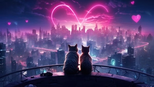 Cat, Love, Artist, Artwork, Digital Art, Deviantart, 4K wallpaper
