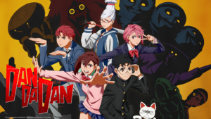 Dandadan, Anime poster, Momo (Dandadan), Okarun (Dandadan), 4K wallpaper