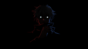 Satoru Gojo, Minimalist, Black background, AMOLED, 4K wallpaper