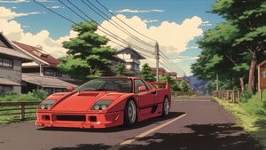 Ferrari F40, Ferrari, Cars, Artist, Artwork, Digital Art, 4K wallpaper