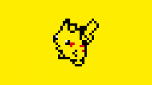 Pikachu, Pixel art, 12K, Yellow background, Minimal art, 4K wallpaper