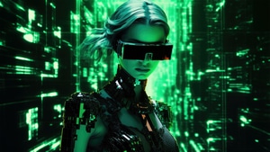 Matrix, Neon, Cyborg, Artist, Artwork, Digital Art, 4K wallpaper