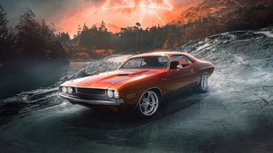Dodge Challenger, Cars, Artwork, Artist, Digital Art, 4K wallpaper