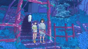 Spirited Away, Fan Art, Vaporwave, Haku, Torii gate, Japanese, Lofi, 4K wallpaper