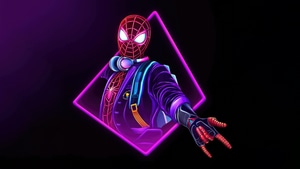 Spiderman, Superheroes, Neon, Artwork, Artist, Digital Art, Dark, 4K wallpaper