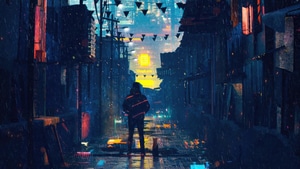 Alone, Hoodie, Scifi, Artist, Artwork, Digital Art, 4K wallpaper