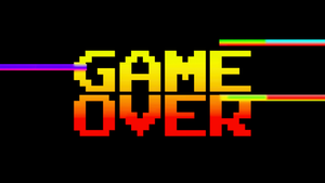 Game Over, Retro style, Pixel art, Black background, 4K wallpaper