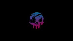 Sea of Thieves, Skull, Logo, PC Games, Xbox One, Xbox Series X and Series S, Black background, AMOLED, 4K wallpaper