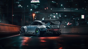 Porsche, Cyberpunk, Cars, Artist, Artwork, Digital Art, Behance, 4K wallpaper