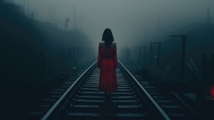 Railroad, Alone, Artist, Artwork, Digital Art, 4K wallpaper