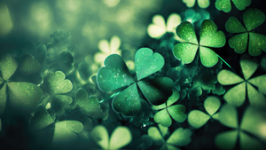 Shamrock, Clover, St. Patricks Day, Green leaves, AI art, Four-leaf clovers, 4K wallpaper