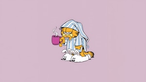 Garfield, Cartoons, Cat, Minimalism, Minimalist, Artist, Artwork, Digital Art, 4K wallpaper