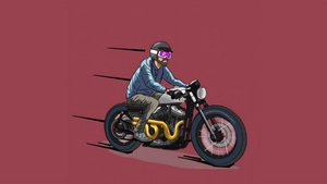 Biker, Motorcycle, Minimalism, Minimalist, Artist, Artwork, Digital Art, 4K wallpaper
