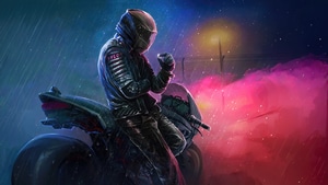 Biker, Helmet, Motorcycle, Artist, Artwork, Digital Art, Deviantart, 4K wallpaper