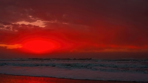 Sunset, Sea, Red, Nature, 4K wallpaper