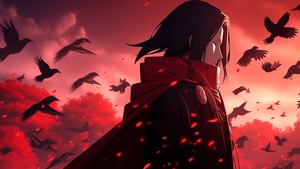 Itachi Uchiha, AI art, Midjourney, Naruto, 4K wallpaper