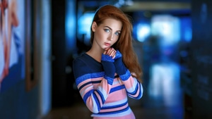 Blue Eyes, Blonde, Girls, Model, 4K wallpaper