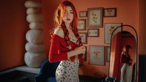 Redhead, Girls, Model, 4K wallpaper