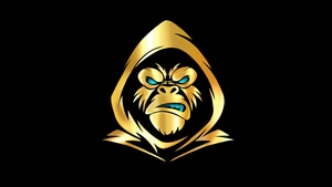 Gorilla, Gold, Minimalism, Minimalist, Artist, Artwork, Digital Art, Behance, 4K wallpaper