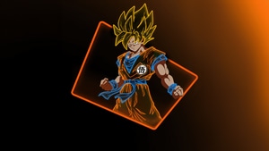 Goku, Anime, Neon, Minimalism, Minimalist, Artist, Artwork, Digital Art, Artstation, 4K wallpaper