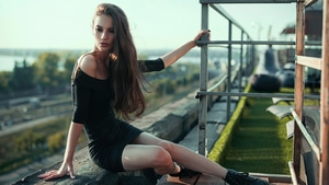 Girls, Black Dress, Model, 4K wallpaper