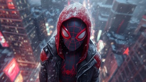 Miles Morales, Snowfall, Fan Art, 4K wallpaper