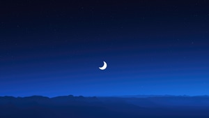 Moon, Sky, Blue, Minimalism, Minimalist, Artist, Artwork, Digital Art, Deviantart, 4K wallpaper