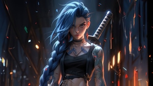 Jinx League Of Legends, Ai Girls, Ai, Arcane, Netflix, Tv Shows, League Of Legends, 4K wallpaper