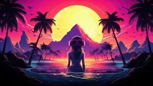 Retrowave, Artist, Artwork, Digital Art, 4K wallpaper
