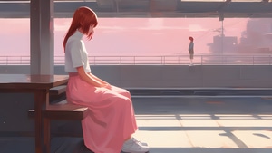 Anime Girl, Anime, Pink, Artist, Artwork, Digital Art, 4K wallpaper