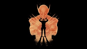 Deadpool and Wolverine, Silhouette, Movie poster, Black background, AMOLED, 2024 Movies, 4K wallpaper