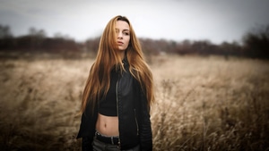 Leather, Jacket, Girls, Model, 4K wallpaper
