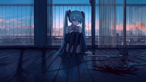 Hatsune Miku, Vocaloid, Anime, Anime Girl, Sad, Artist, Artwork, Digital Art, 4K wallpaper