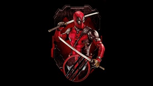 Deadpool and Wolverine, Deadpool, Movie poster, Black background, AMOLED, 2024 Movies, 4K wallpaper