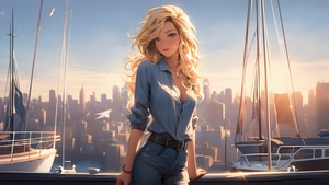 Anime Girl, Anime, Pier, Artist, Artwork, Digital Art, 4K wallpaper