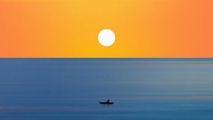 Morning, Boat, Minimalism, Minimalist, Artist, Artwork, Digital Art, 4K wallpaper
