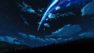 Your Name, Shooting stars, Kimi no Na wa, Comet Tiamat, Celestial, 4K wallpaper