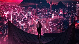 Alone, Night, City, Artist, Artwork, Digital Art, 4K wallpaper