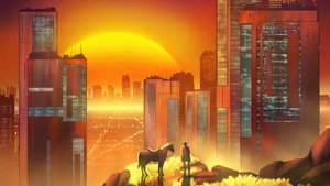 Cowboy, Retrowave, Synthwave, Artist, Artwork, Digital Art, Artstation, 4K wallpaper